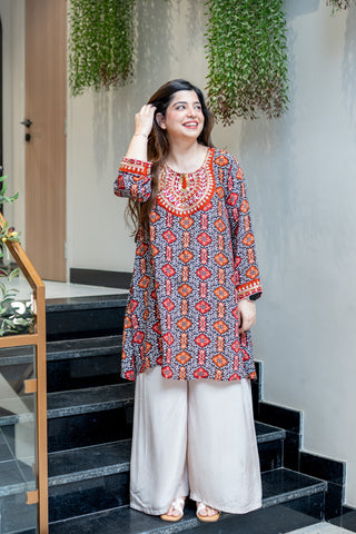 Anaya Black Printed Beads Detailing Co ord Set