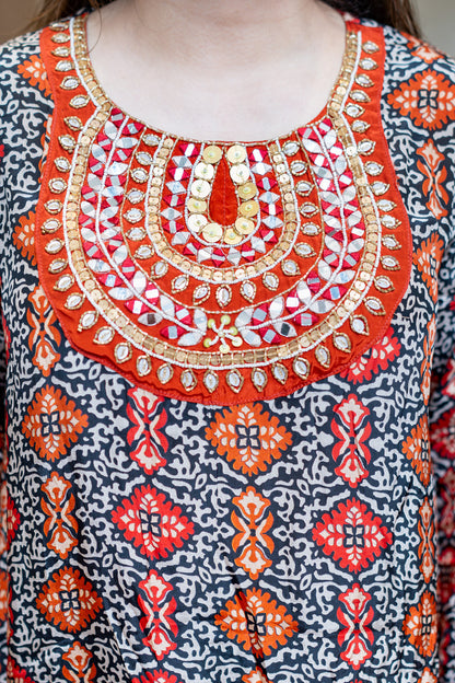 Anaya Black Printed Beads Detailing Co ord Set