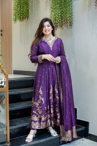 Noorani Embroidered Anarkali Suit Set