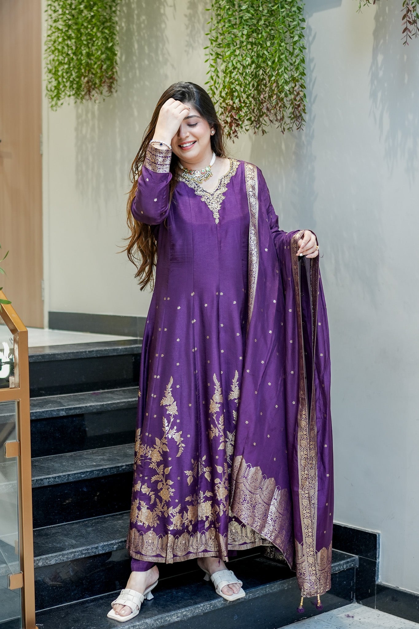 Noorani Embroidered Anarkali Suit Set