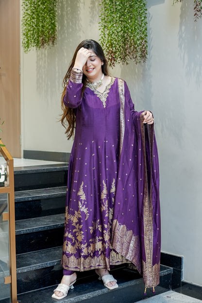 Noorani Embroidered Anarkali Suit Set