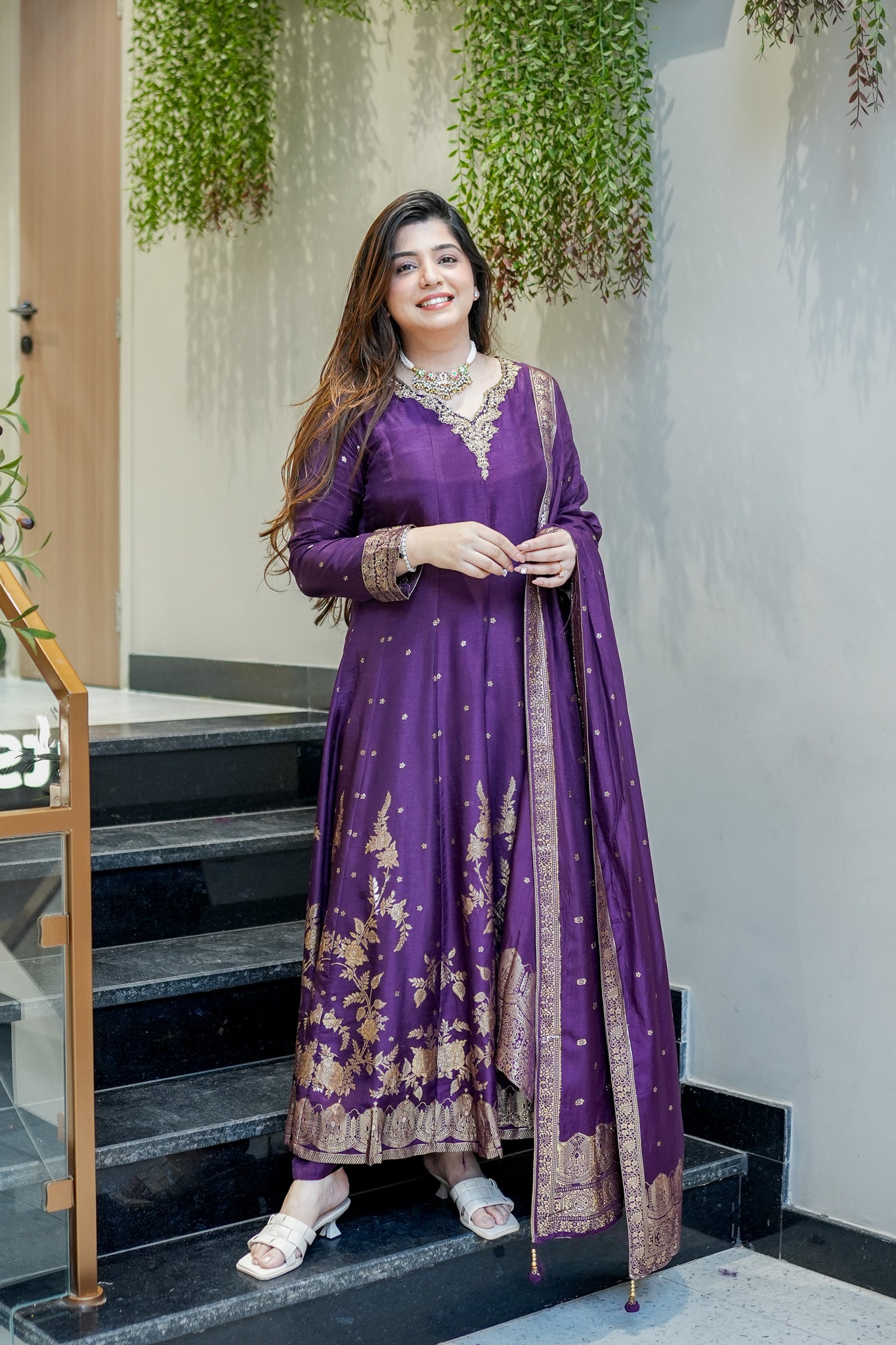 Noorani Embroidered Anarkali Suit Set