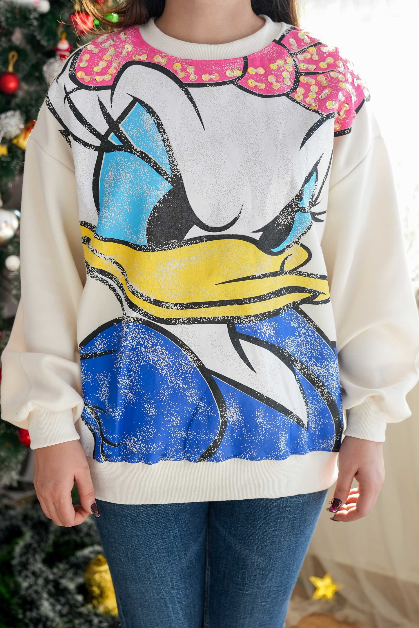 Dalla White Donald Duck Sweatshirt