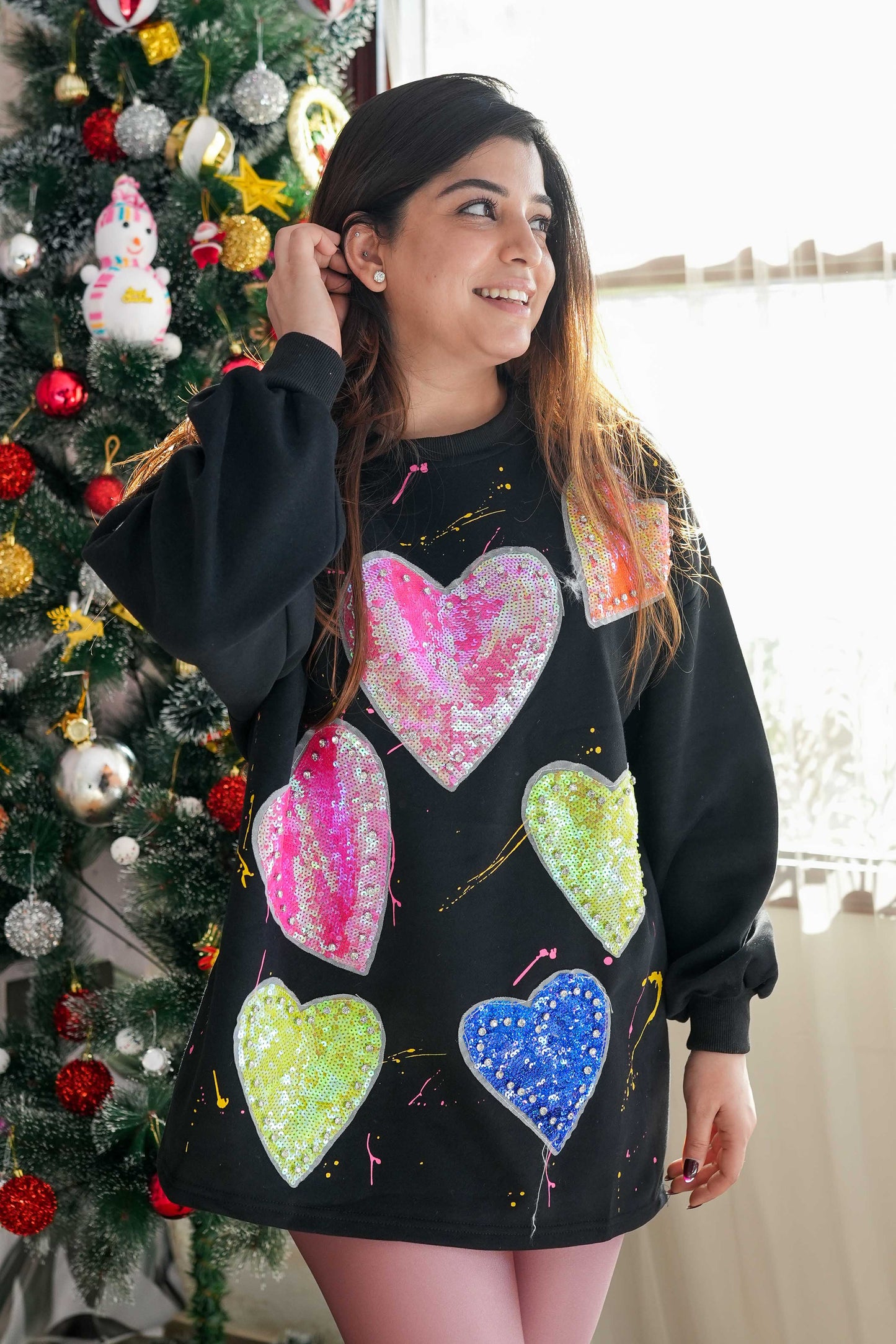 Ferris Blingy Heart Sweatshirt