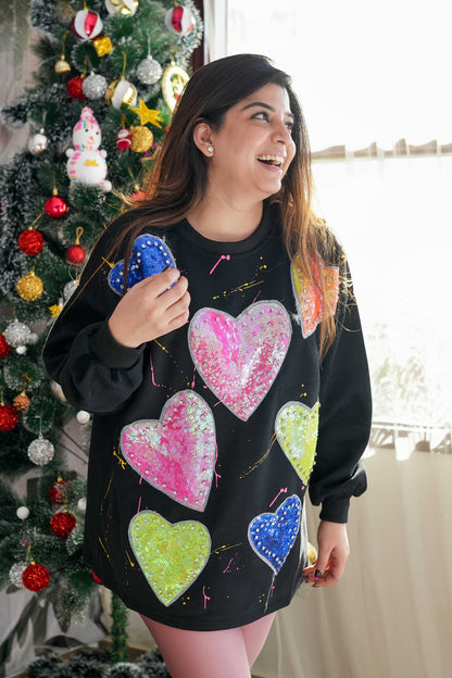 Ferris Blingy Heart Sweatshirt