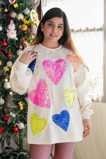 Ferris Blingy Heart Sweatshirt