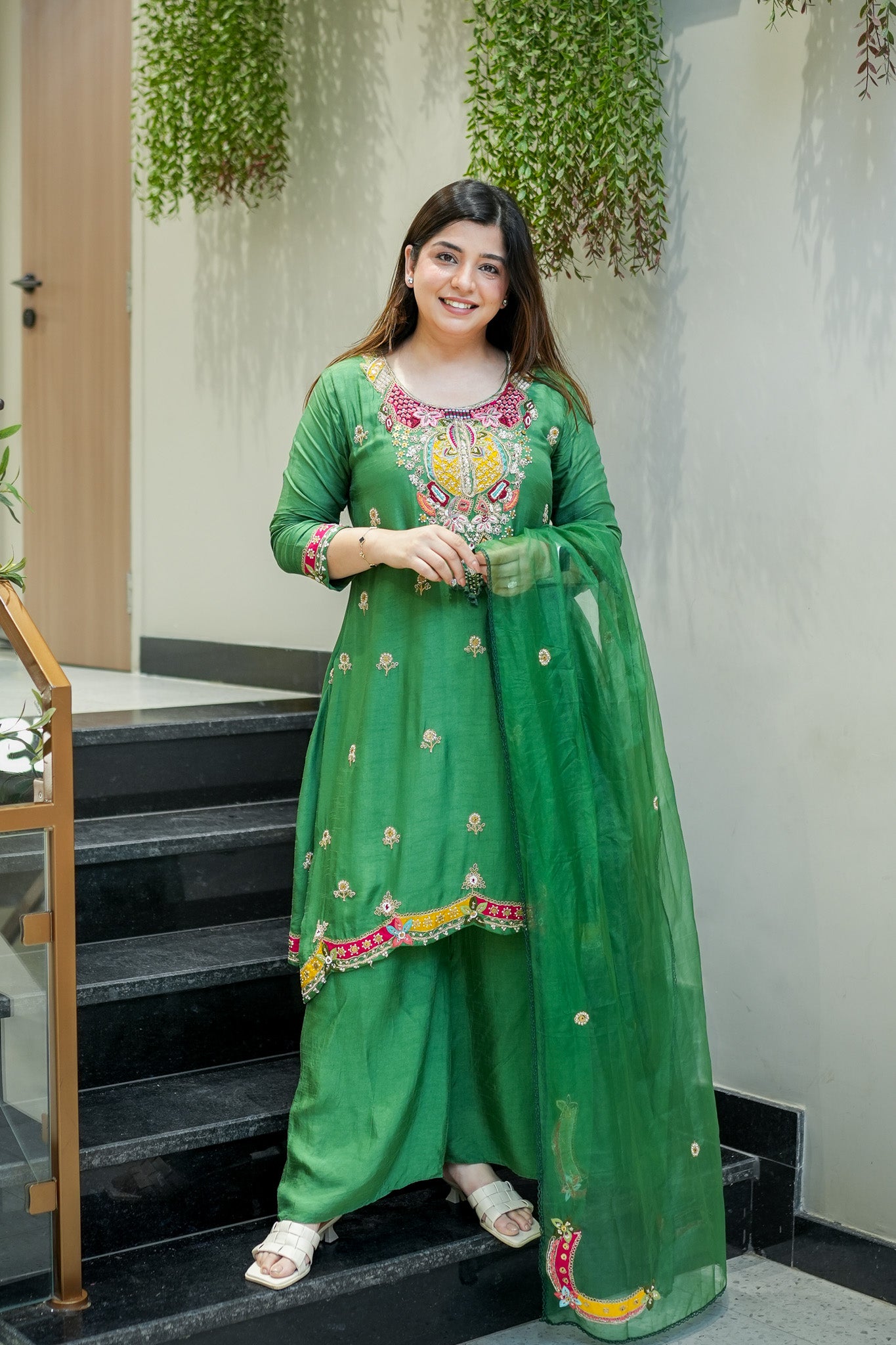 Tivra Hand Embroidered Suit Set