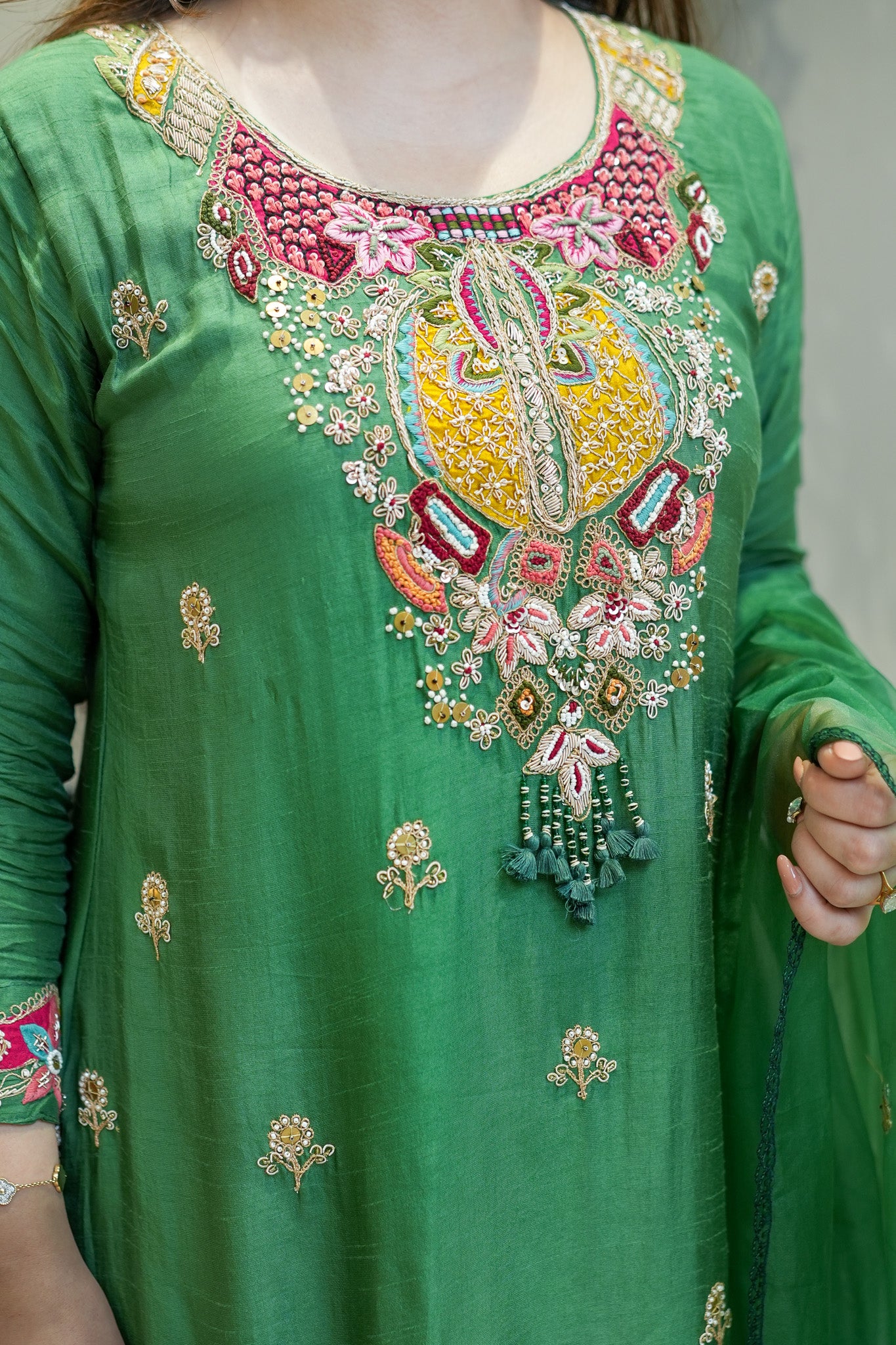 Tivra Hand Embroidered Suit Set