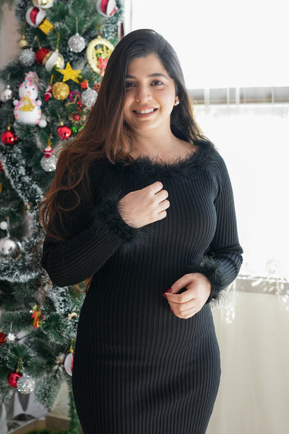 Esther Black Knitted Dress