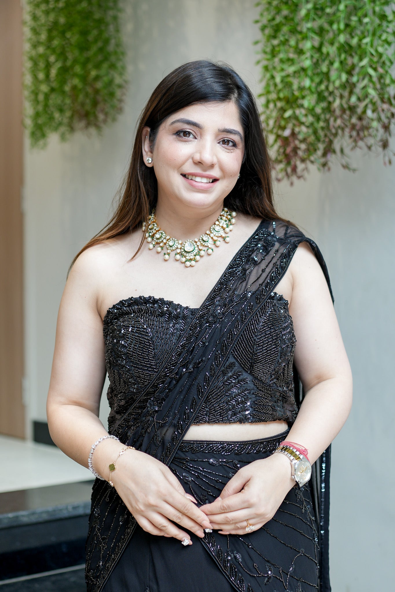 Madah Hand Embroidered Fish Cut Drape Saree