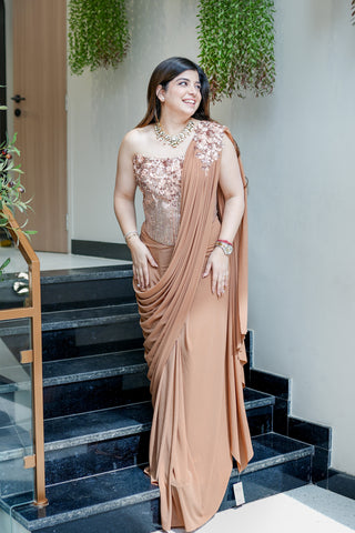 Driti Hand Embroidered Corset Drape Saree