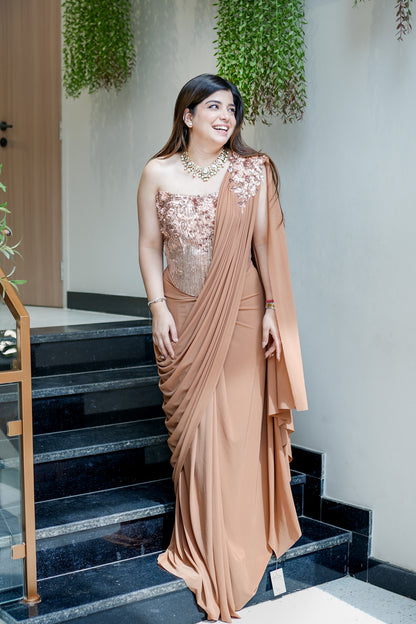 Driti Hand Embroidered Corset Drape Saree