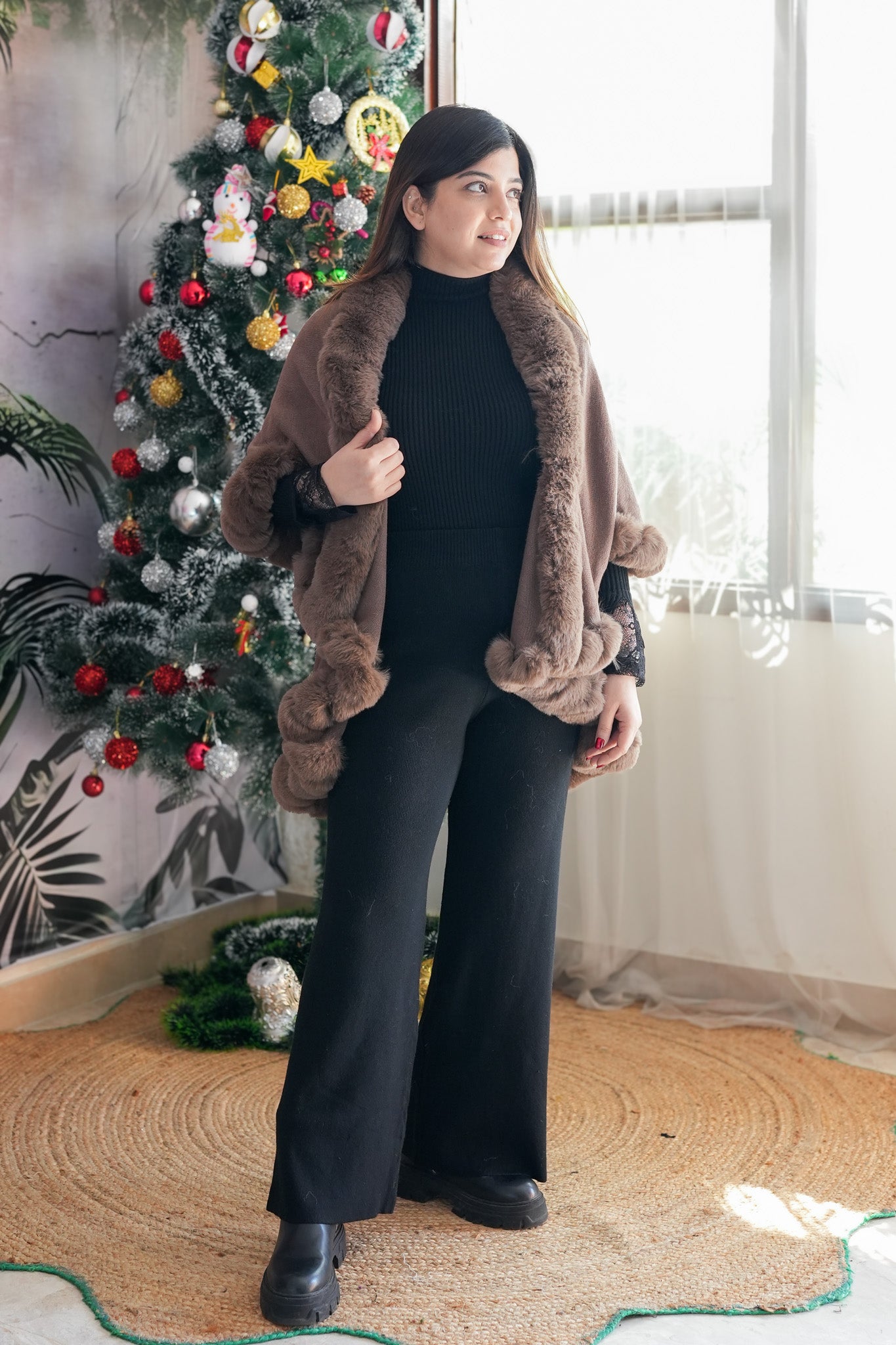 Cressida Woollen Furr Cape