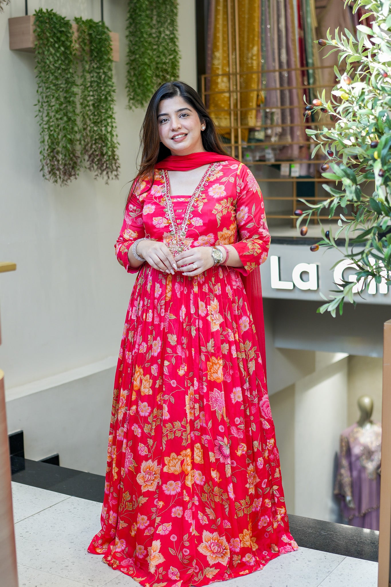 Ruhani Floral Printed Anarkali Set