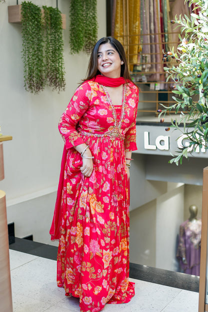 Ruhani Floral Printed Anarkali Set