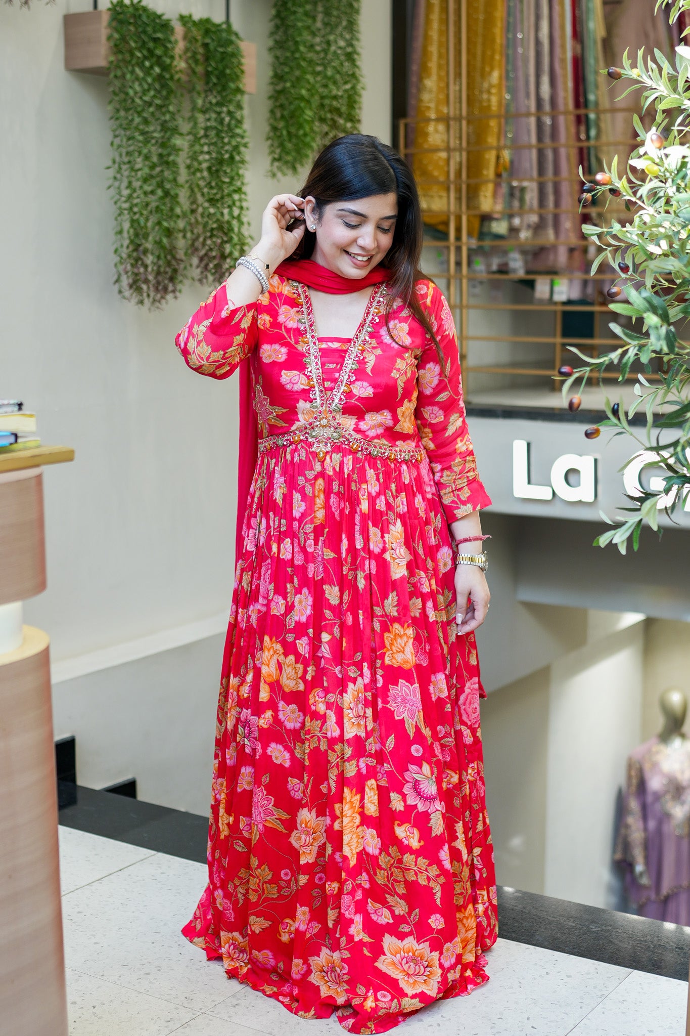 Ruhani Floral Printed Anarkali Set