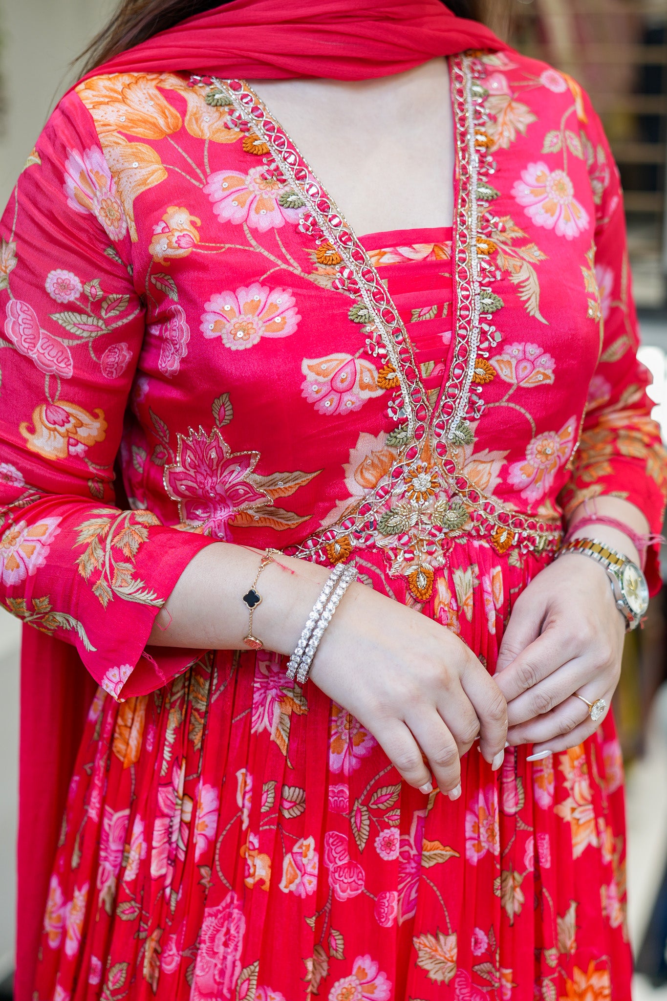 Ruhani Floral Printed Anarkali Set