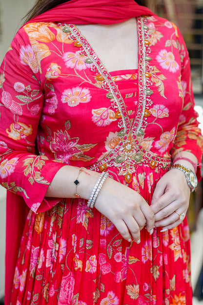 Ruhani Floral Printed Anarkali Set