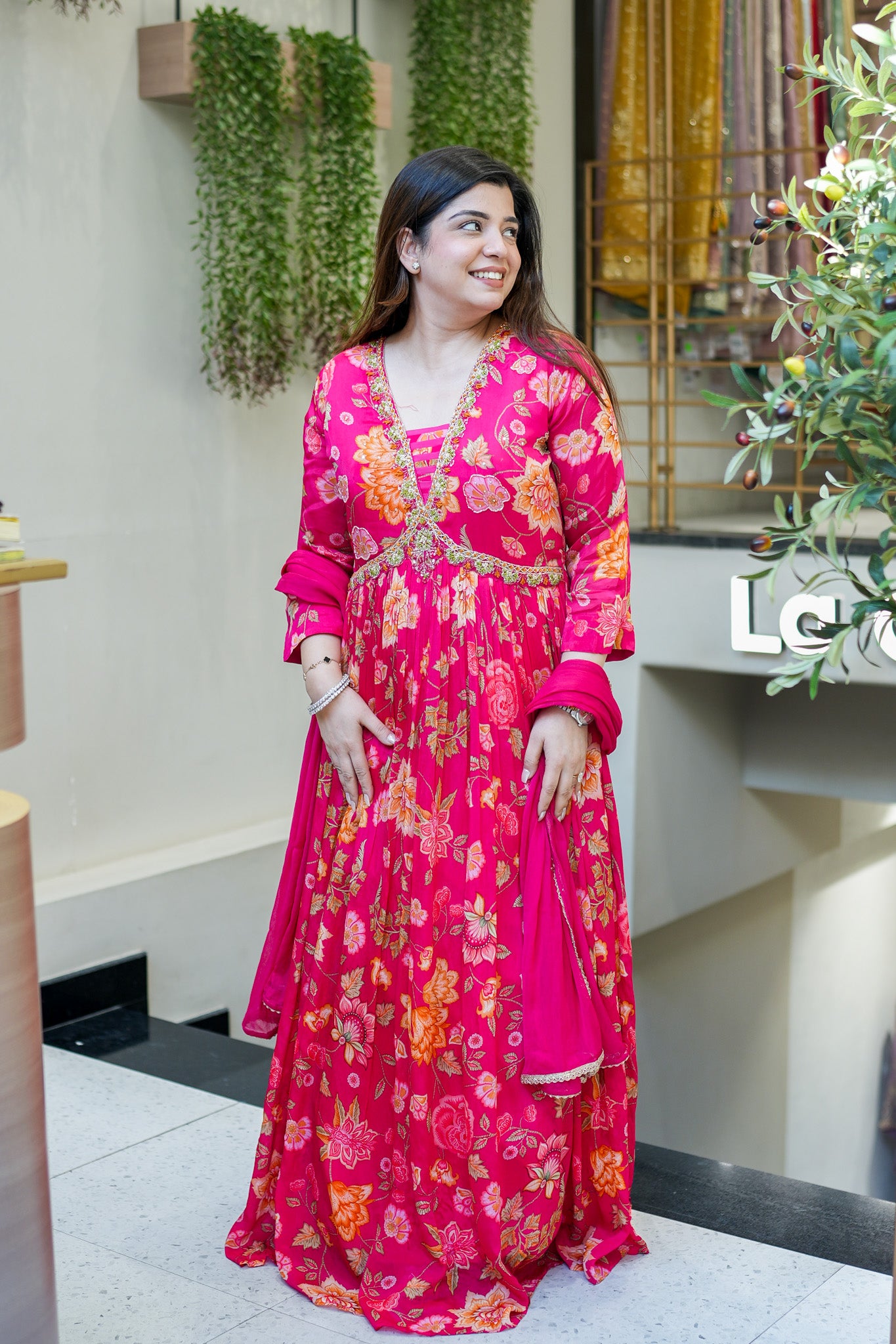 Ruhani Floral Printed Anarkali Set