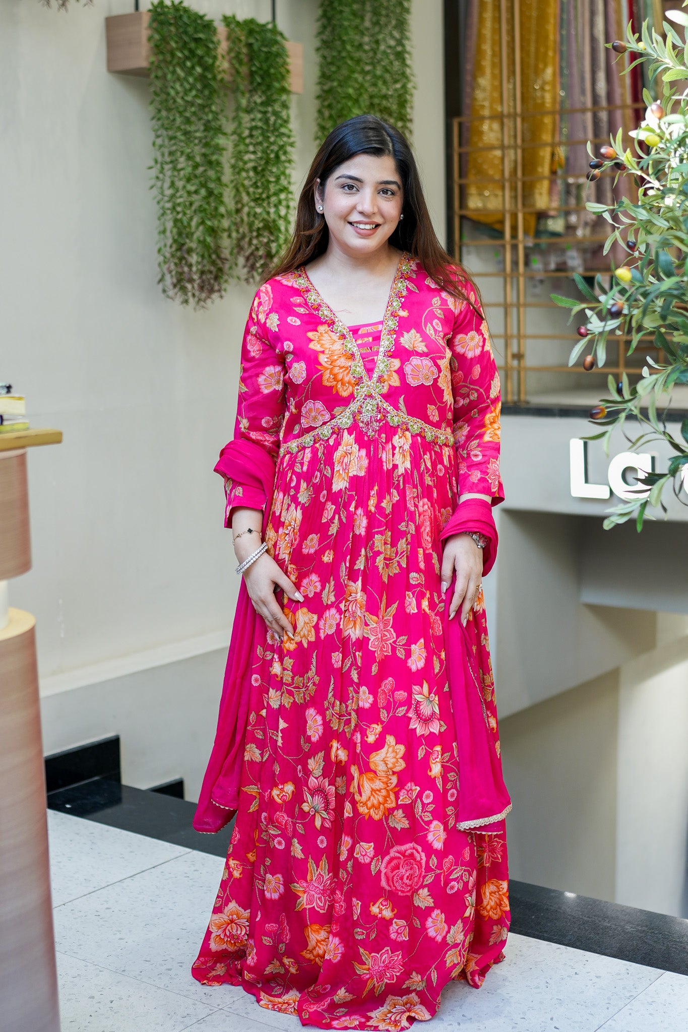 Ruhani Floral Printed Anarkali Set