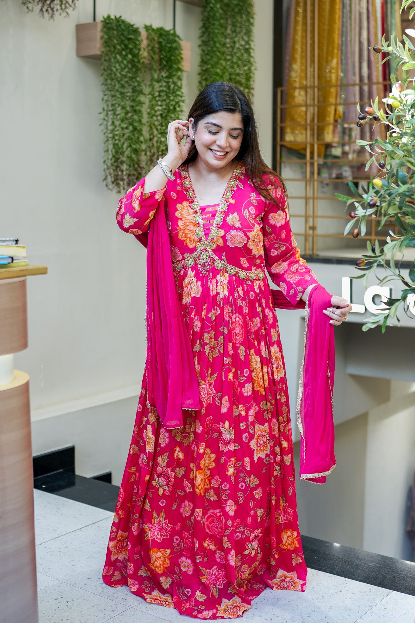 Ruhani Floral Printed Anarkali Set