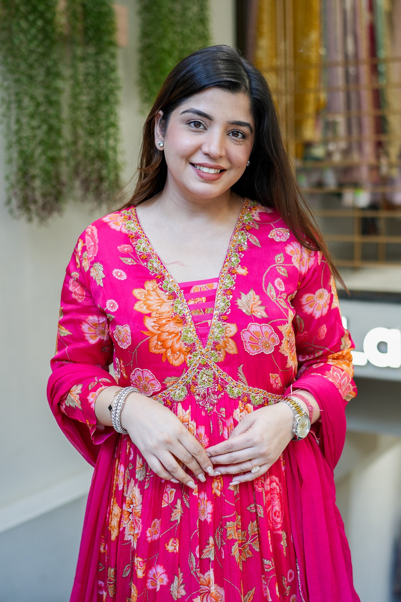 Ruhani Floral Printed Anarkali Set