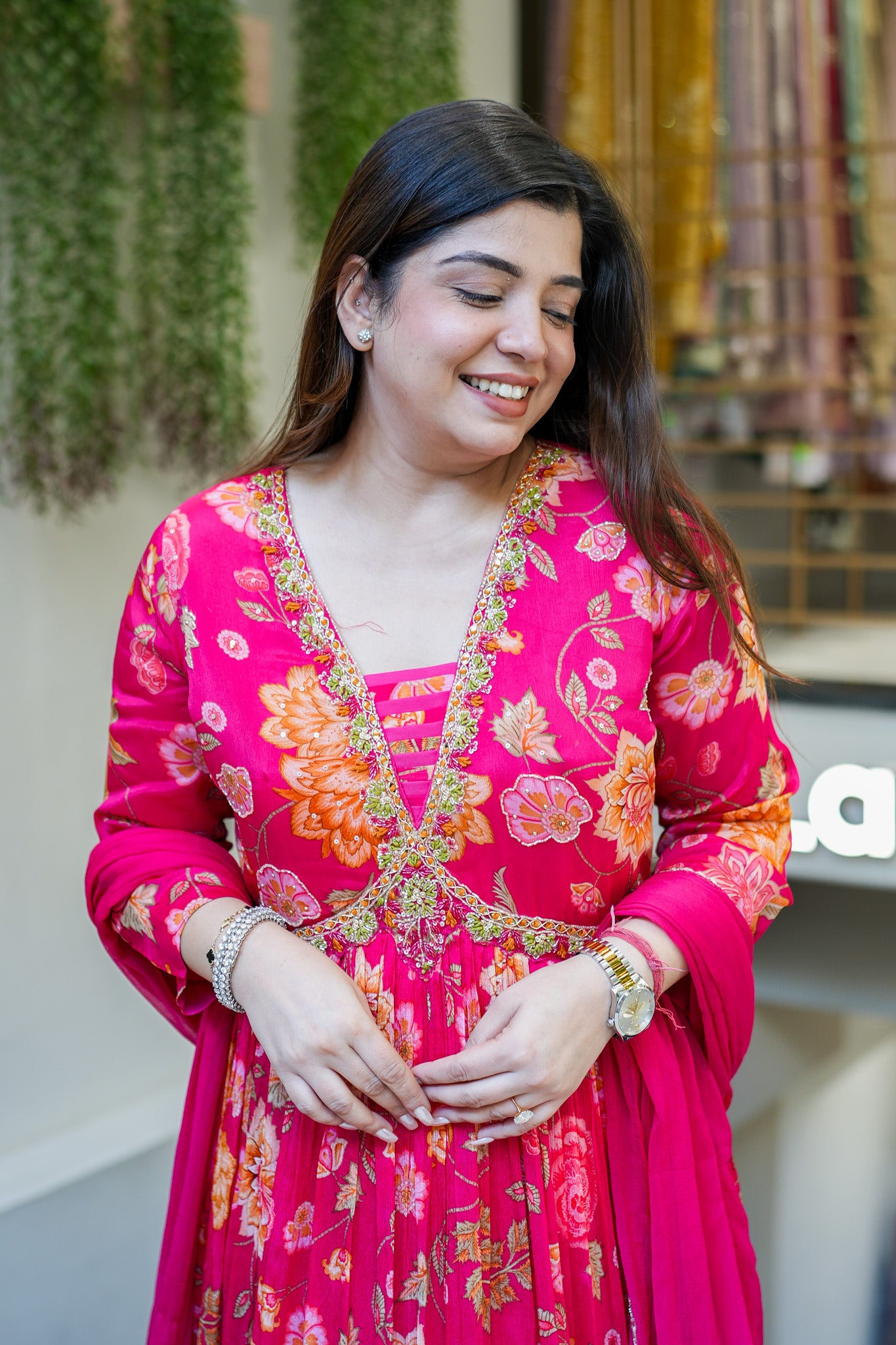 Ruhani Floral Printed Anarkali Set