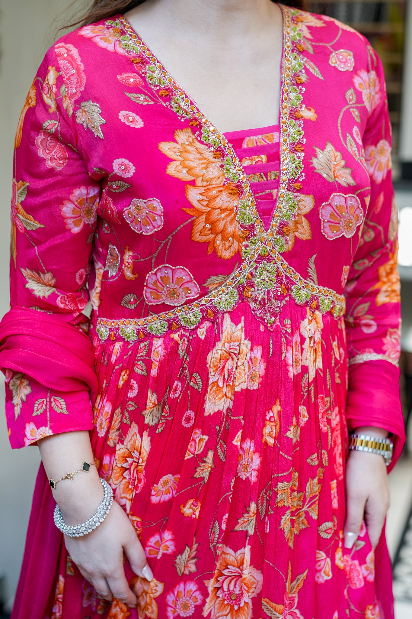 Ruhani Floral Printed Anarkali Set