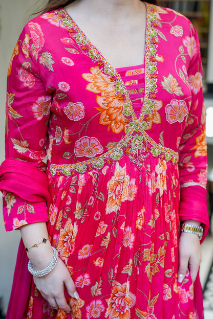 Ruhani Floral Printed Anarkali Set