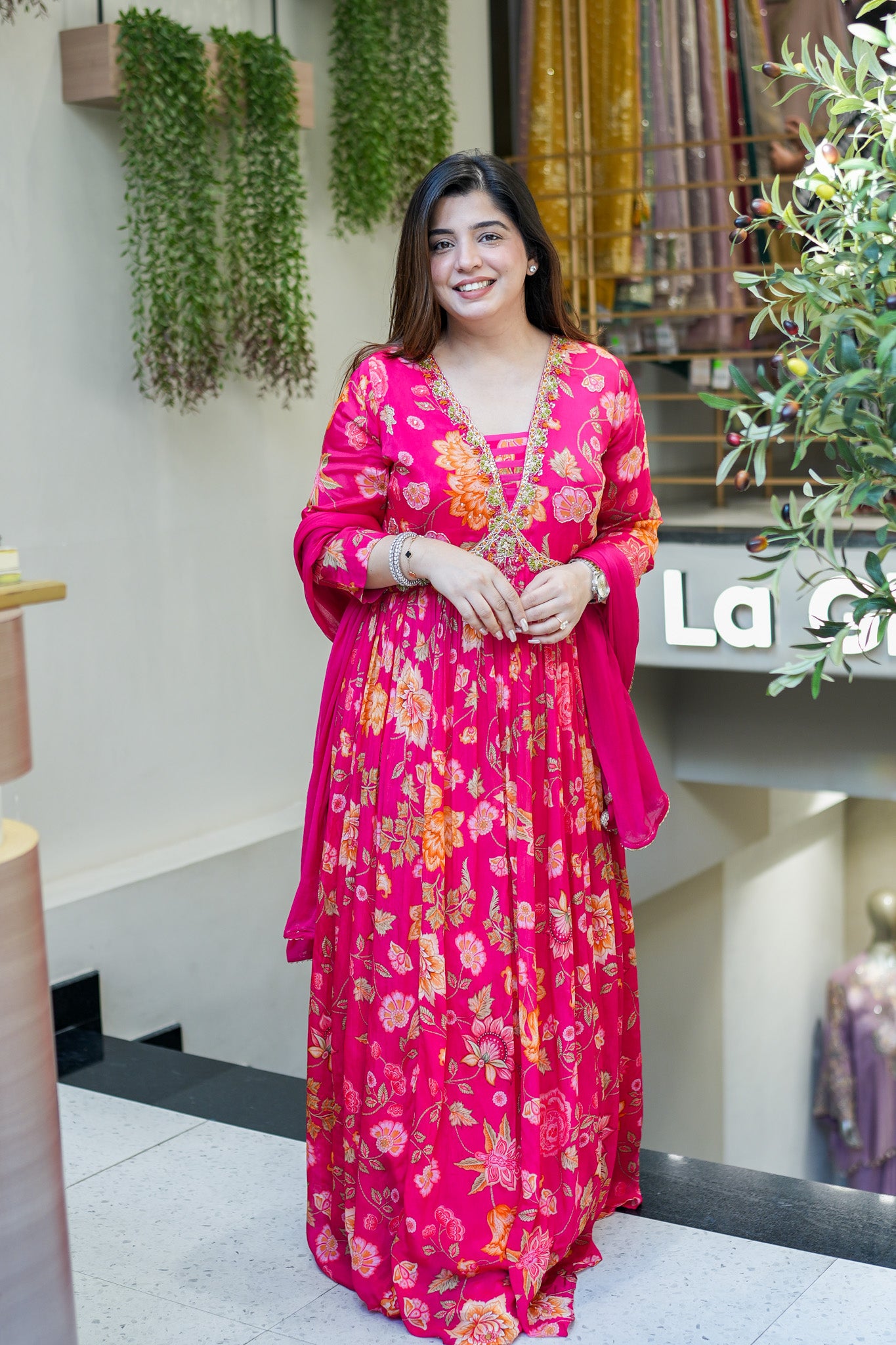 Ruhani Floral Printed Anarkali Set