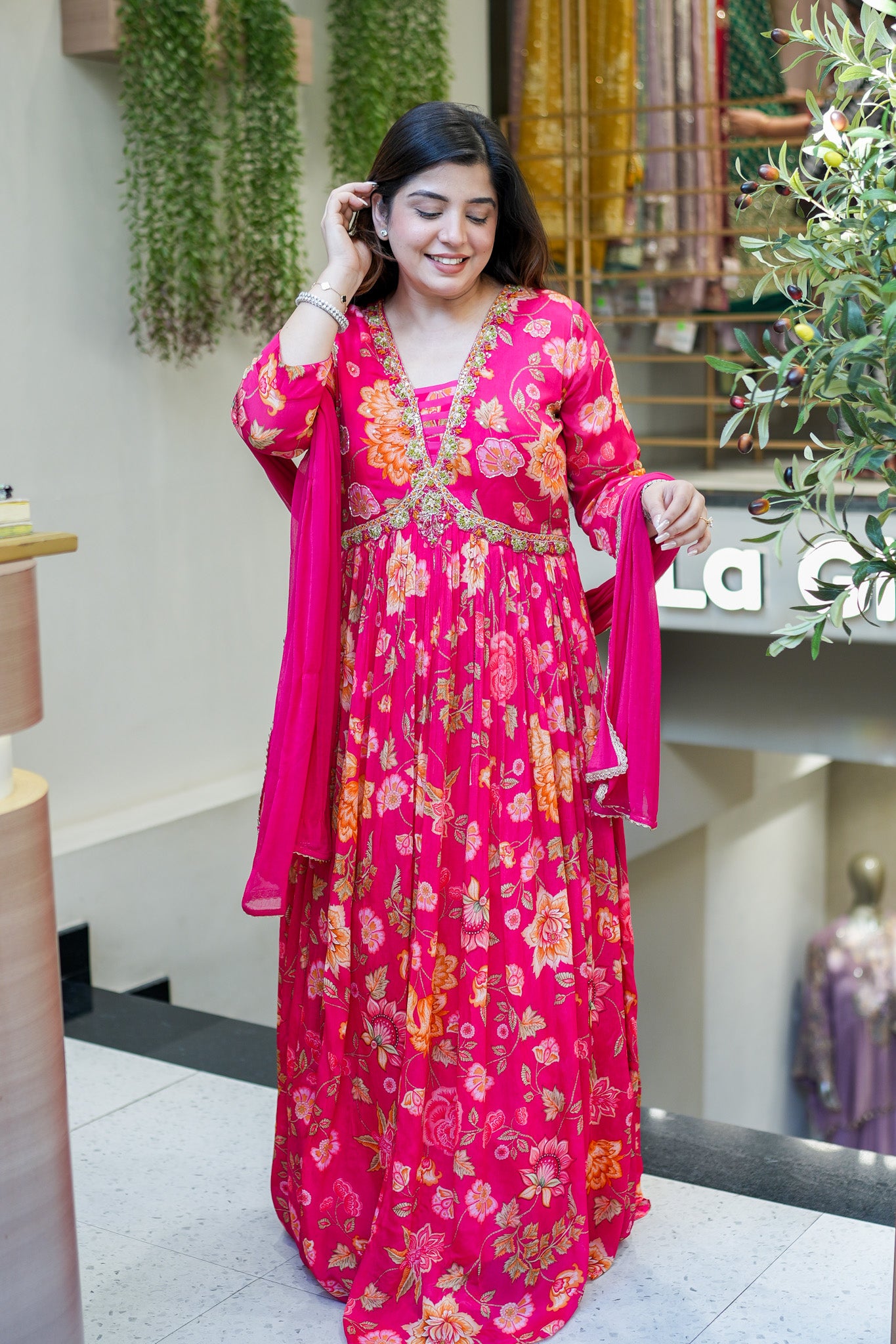 Ruhani Floral Printed Anarkali Set