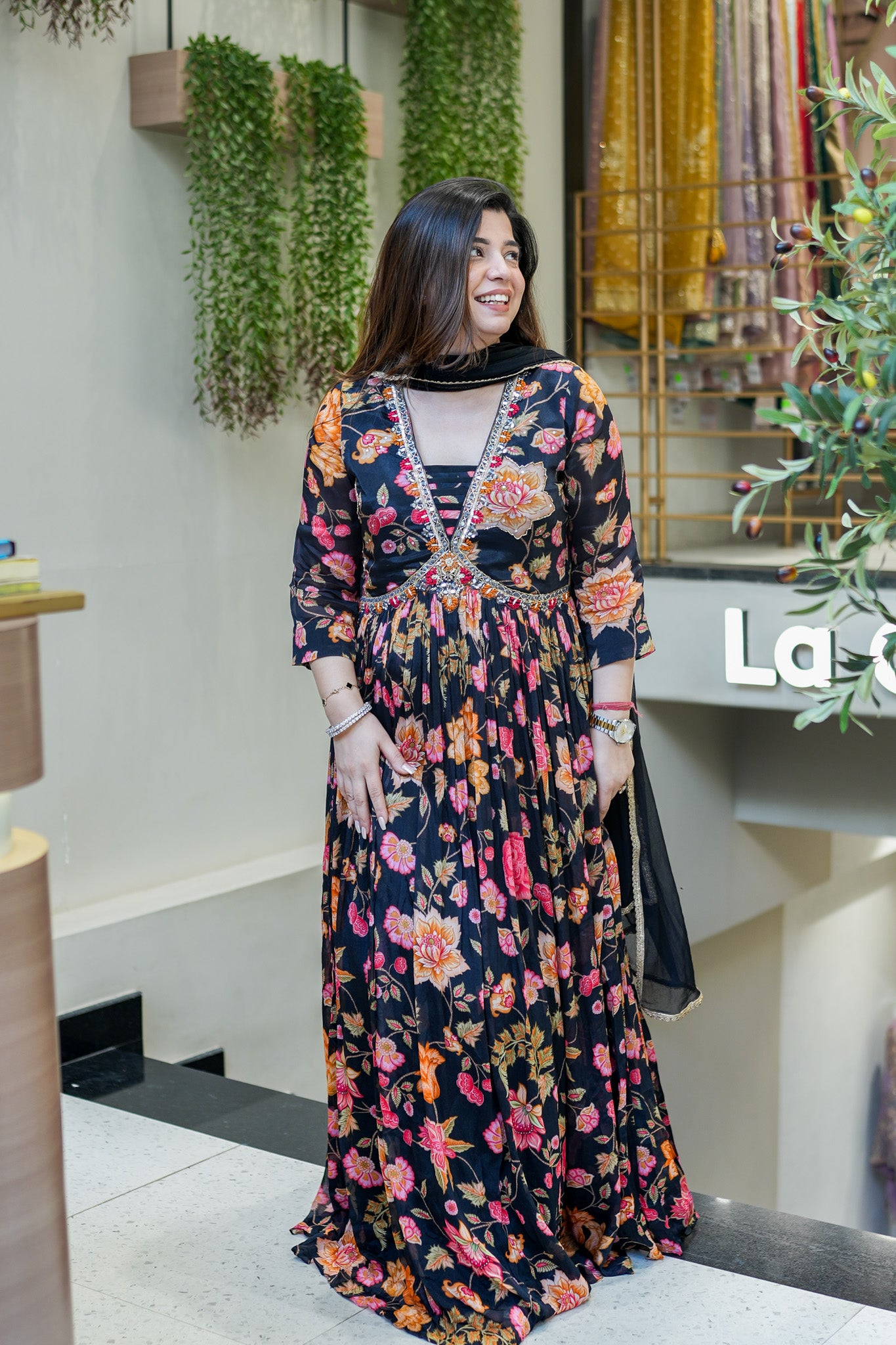 Ruhani Floral Printed Anarkali Set