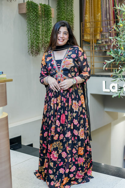 Ruhani Floral Printed Anarkali Set