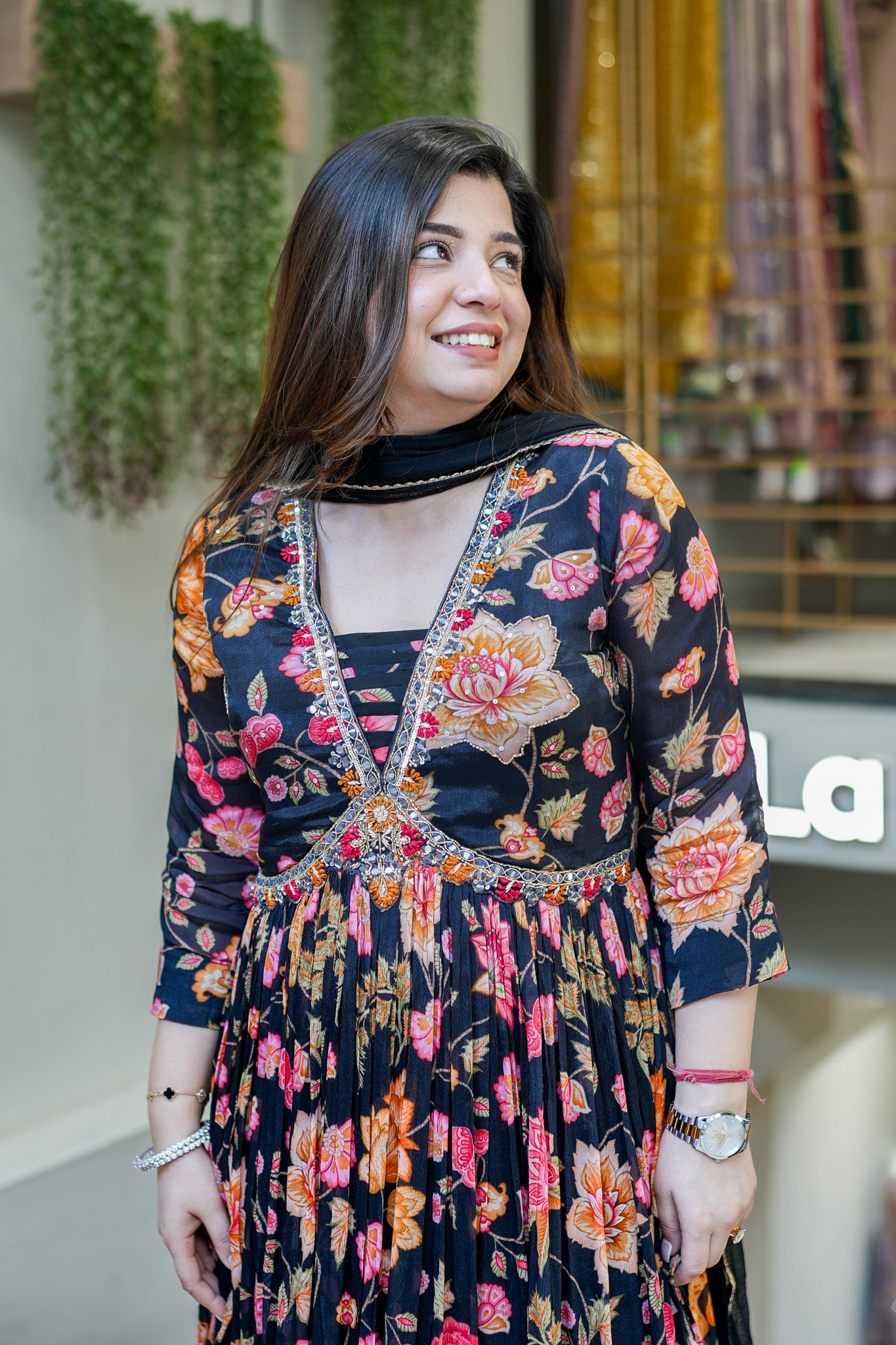 Ruhani Floral Printed Anarkali Set