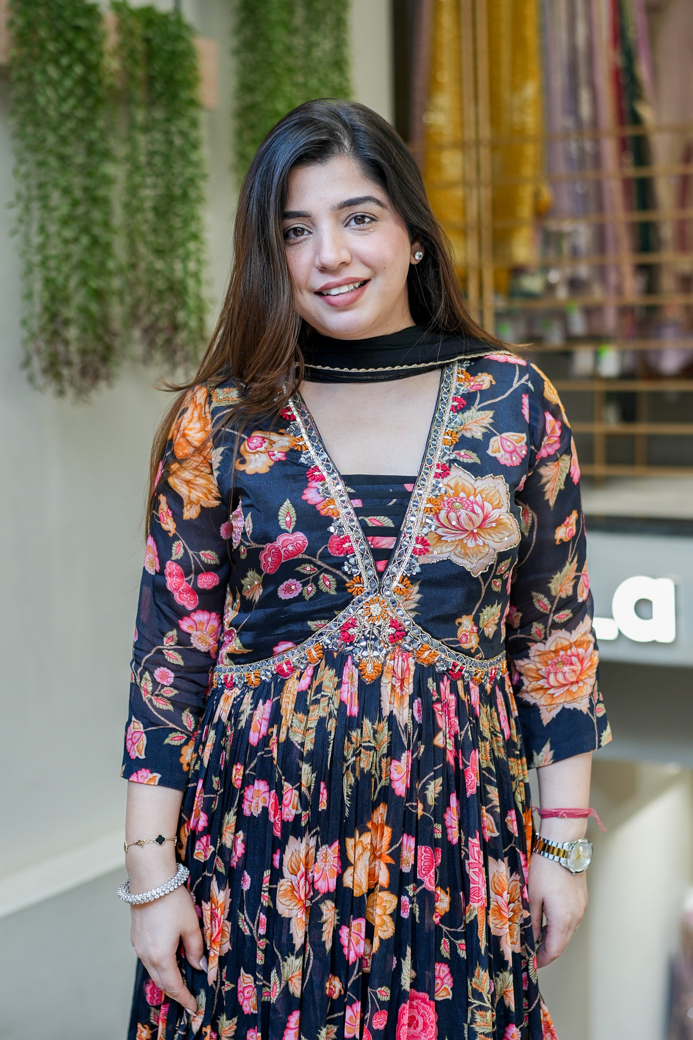 Ruhani Floral Printed Anarkali Set