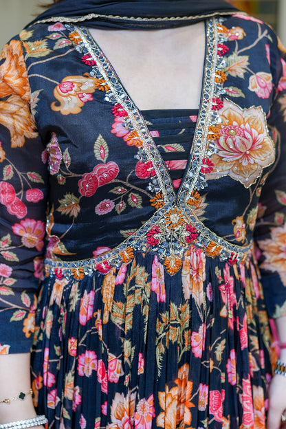 Ruhani Floral Printed Anarkali Set