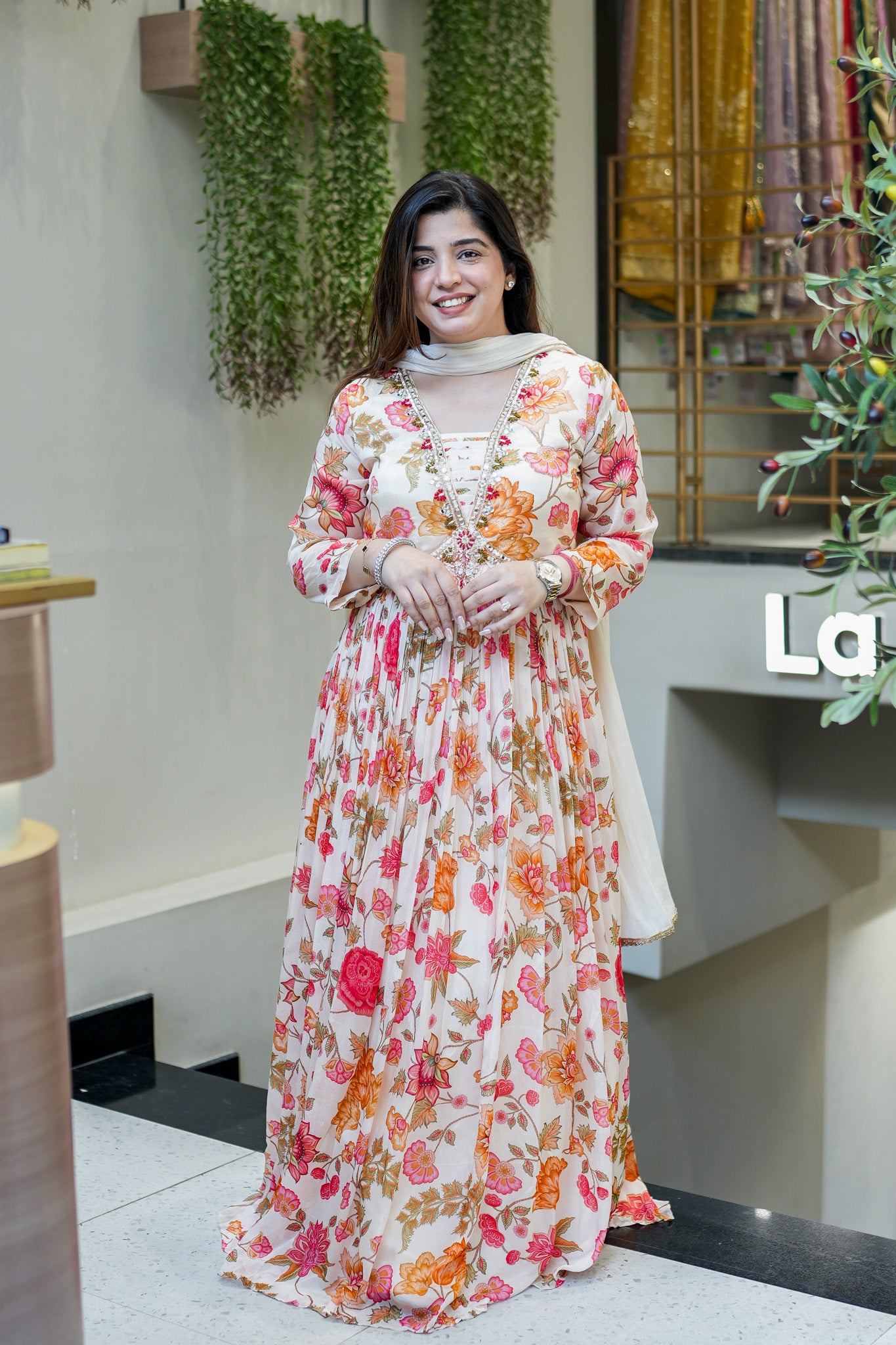 Ruhani Floral Printed Anarkali Set