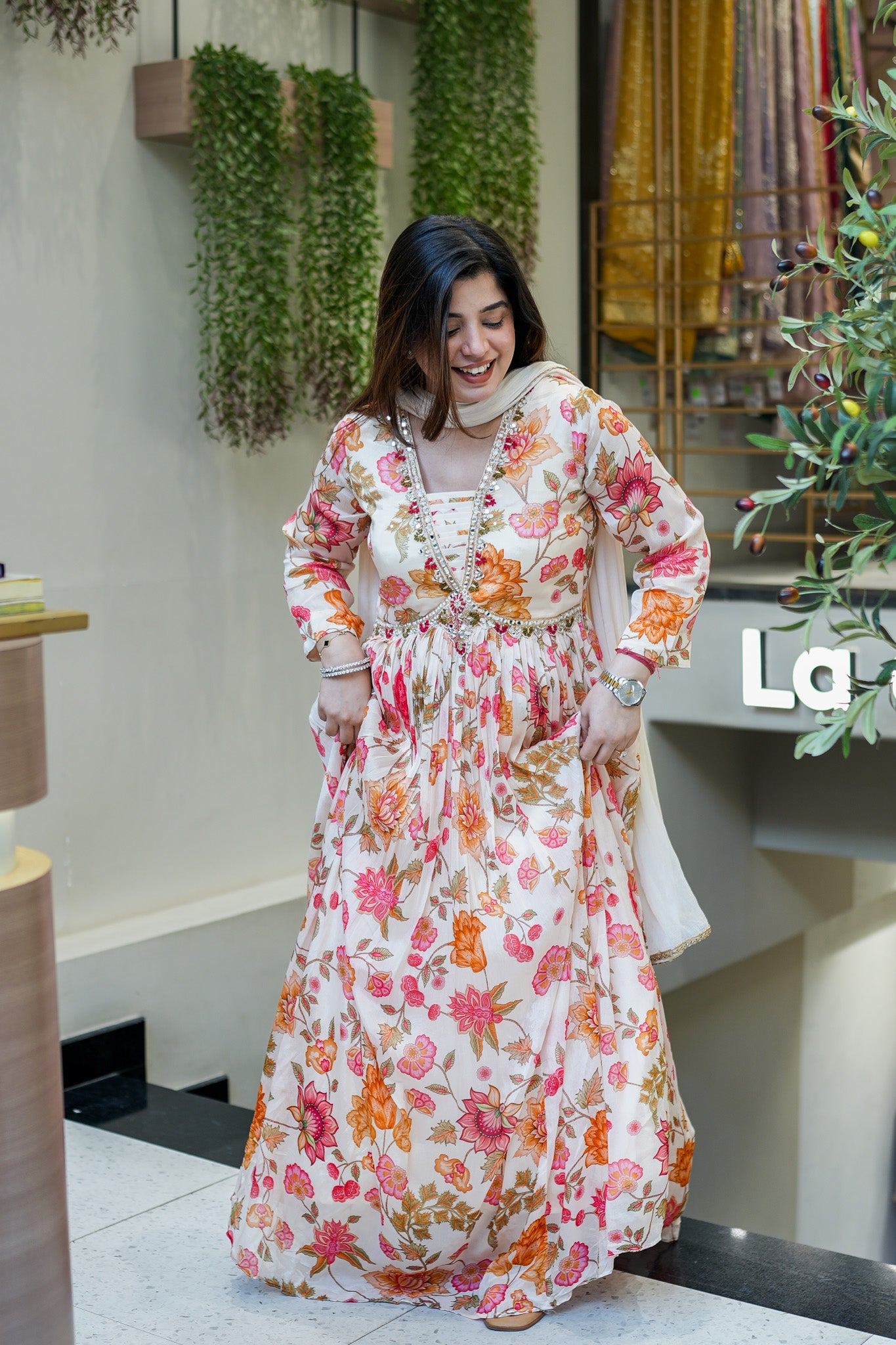 Ruhani Floral Printed Anarkali Set