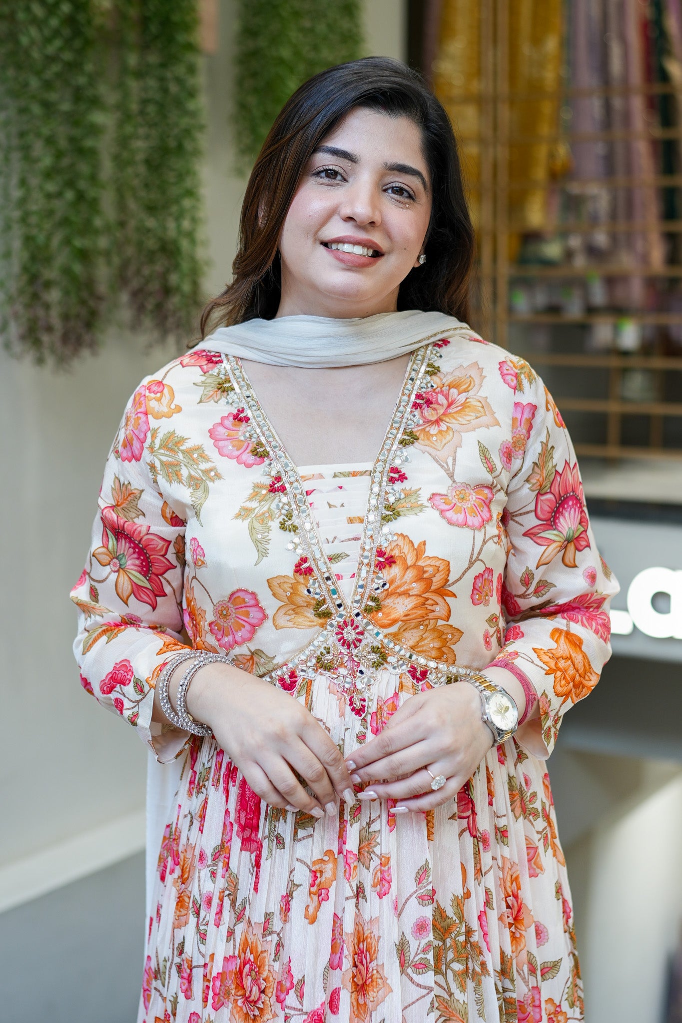 Ruhani Floral Printed Anarkali Set