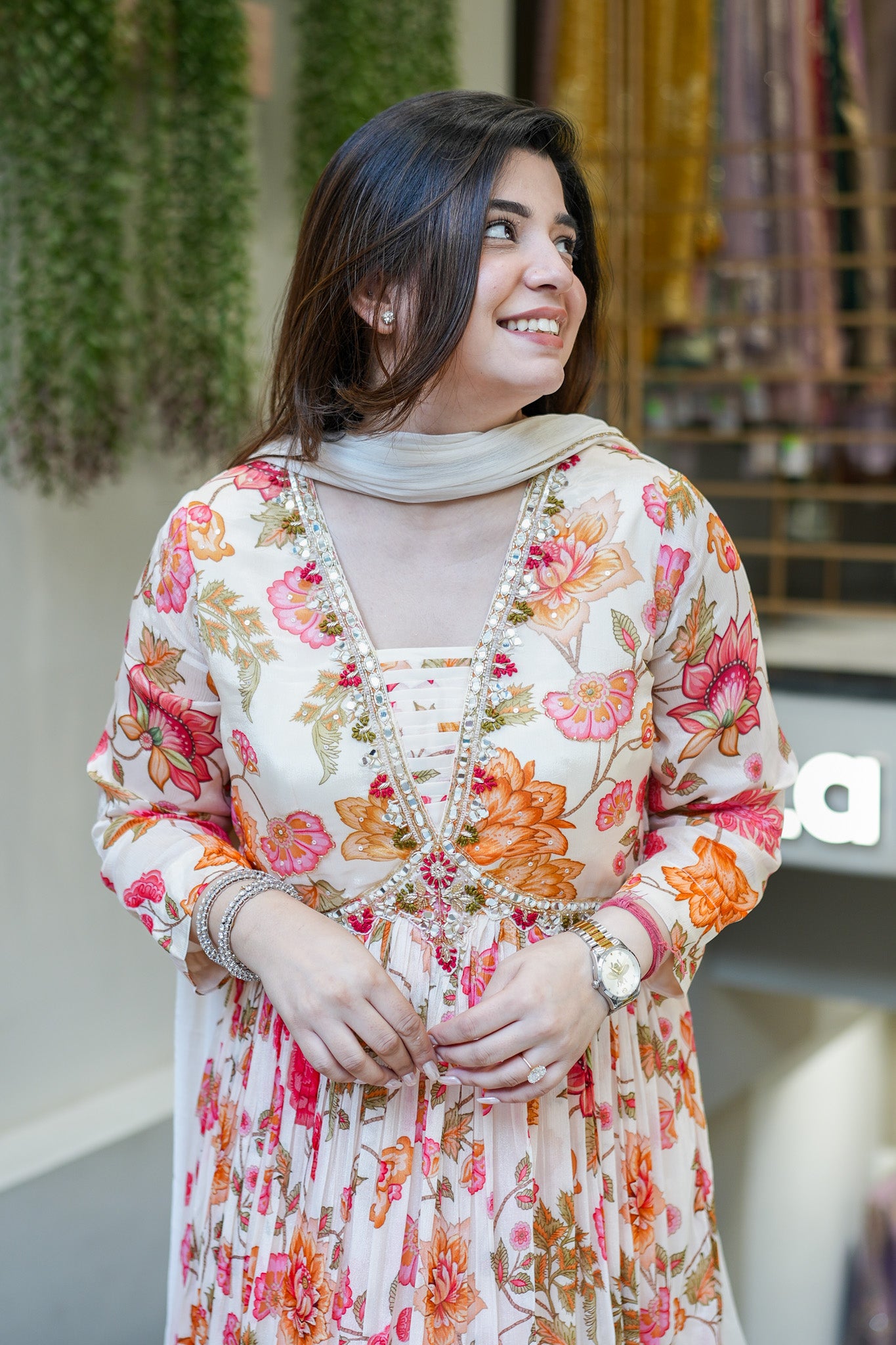 Ruhani Floral Printed Anarkali Set