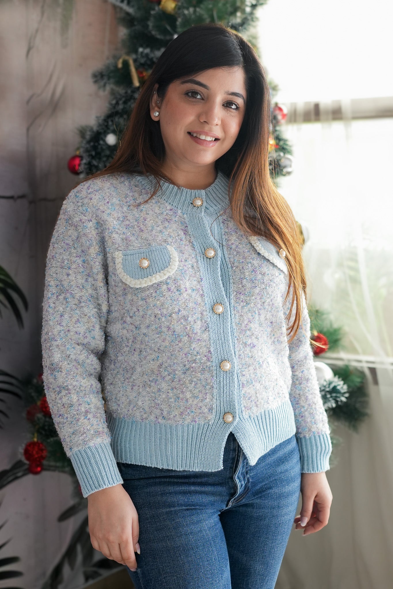 Dora Woollen Sweater With Golden Button