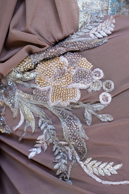 Navi Hand Embroidered Corset Drape Saree