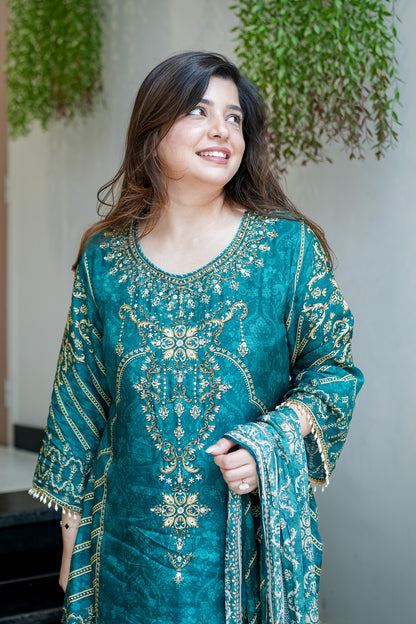 Vira Green Digital Print Sharara Set