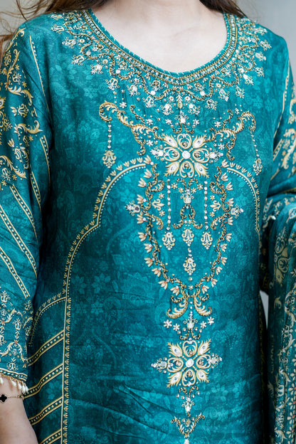 Vira Green Digital Print Sharara Set