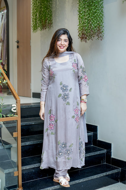 Iraaya Hand Painted Anarkali Suit Set