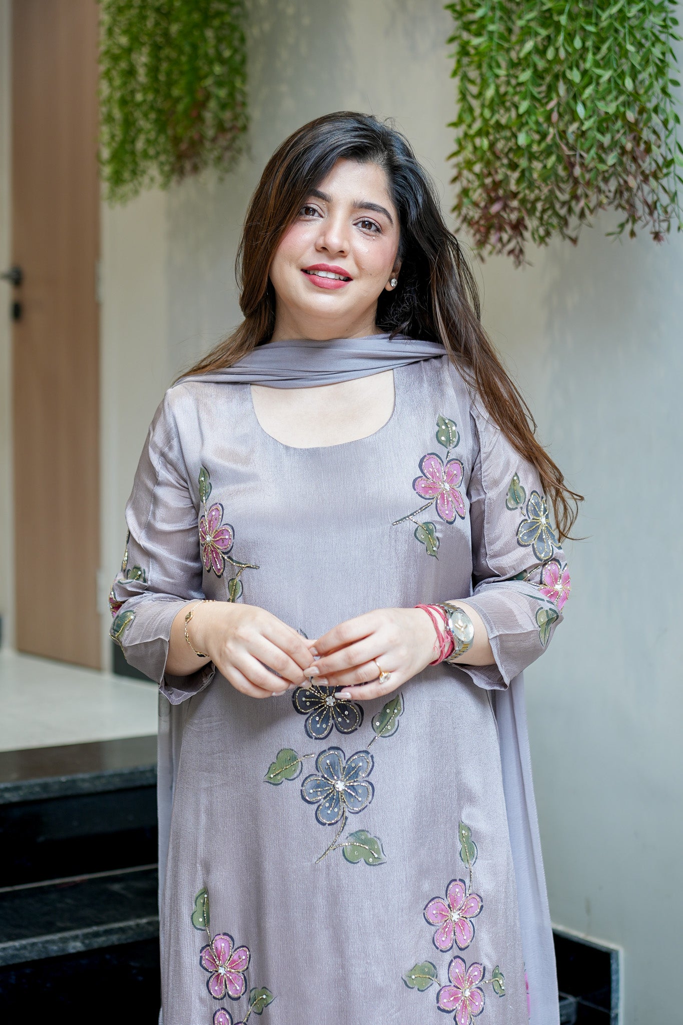 Iraaya Hand Painted Anarkali Suit Set
