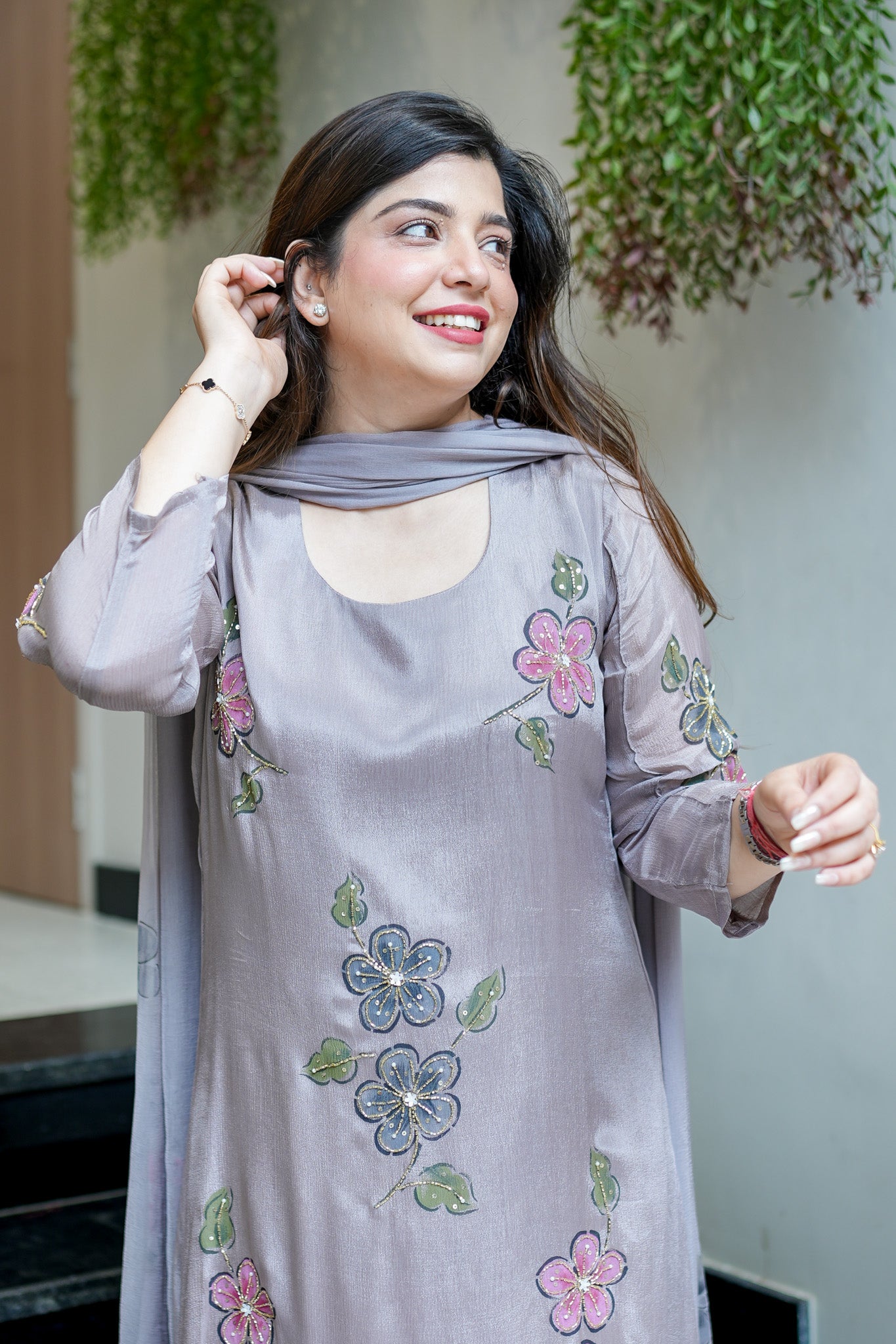 Iraaya Hand Painted Anarkali Suit Set