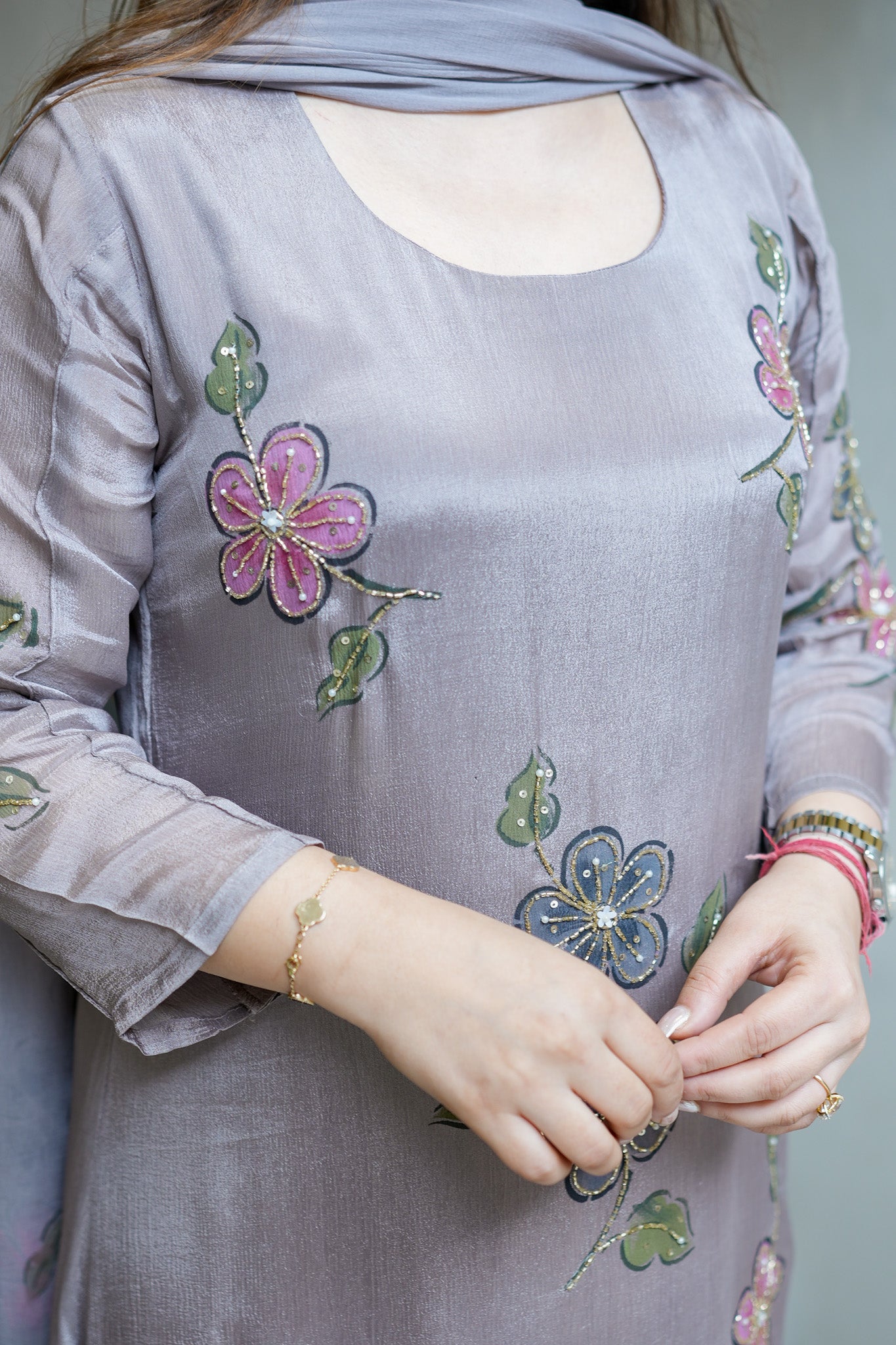 Iraaya Hand Painted Anarkali Suit Set