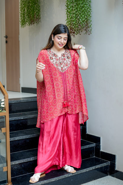 Hania Bandhani Print Cordset With Embroidery Detailing