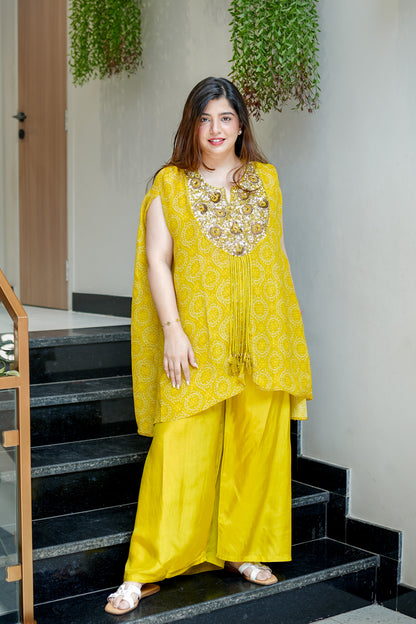 Hania Bandhani Print Cordset With Embroidery Detailing